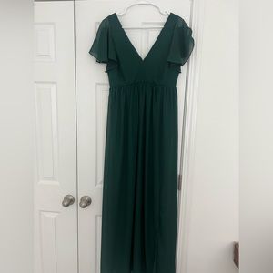 Birdy Grey Hannah Empire Dress Bridesmaid Formal Wedding Gown Emerald Green M